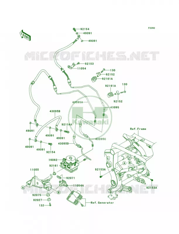 Brake Piping Kawasaki MOTOS 650 2014 Versys ABS  KLE650DEF