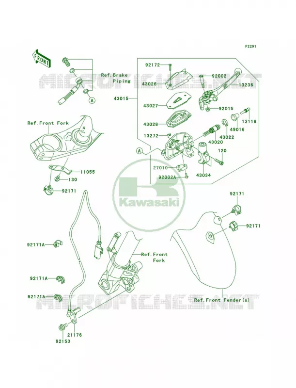 Front Master Cylinder Kawasaki MOTOS 650 2014 Versys ABS  KLE650DEF