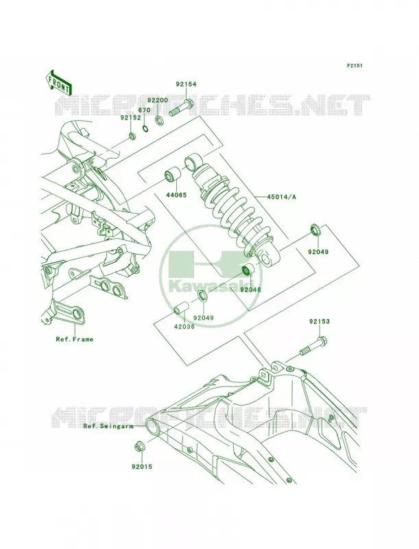 SuspensionShock Absorber Kawasaki MOTOS 650 2014 Versys ABS  KLE650DEF