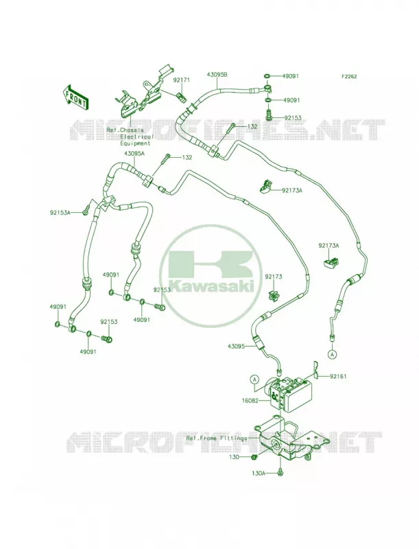 Brake Piping Kawasaki MOTOS 1000 2014 Z1000 ABS  ZR1000GEF