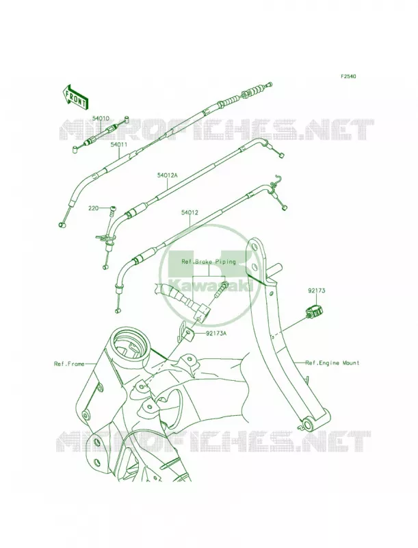 Cables Kawasaki MOTOS 1000 2014 Z1000 ABS  ZR1000GEF