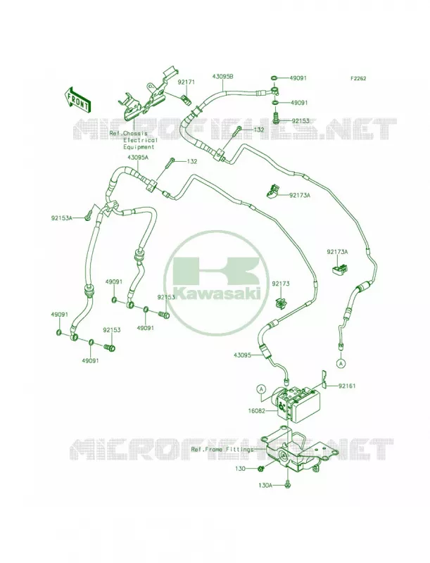 Brake Piping Kawasaki MOTOS 1000 2014 Z1000 ABS  ZR1000GEFA
