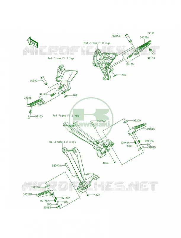 Footrests Kawasaki MOTOS 1000 2014 Z1000 ABS  ZR1000GEFA
