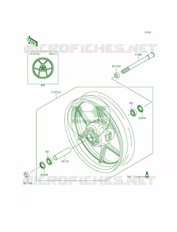Front Wheel Kawasaki MOTOS 1000 2014 Z1000 ABS  ZR1000GEFA