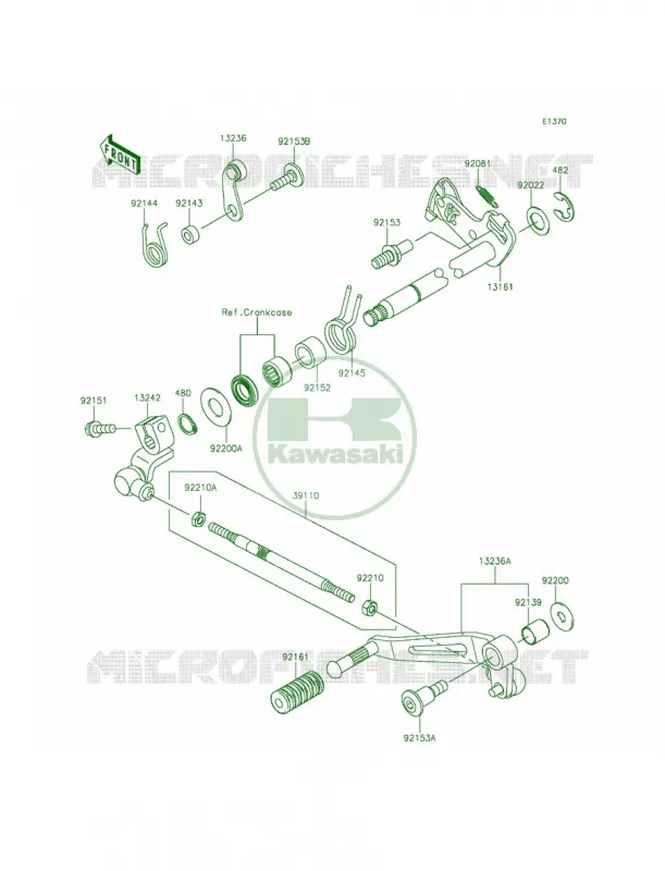Gear Change Mechanism Kawasaki MOTOS 1000 2014 Z1000 ABS  ZR1000GEFA