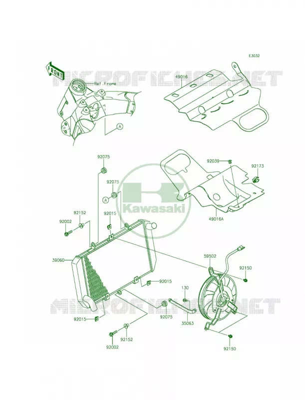 Radiator Kawasaki MOTOS 1000 2014 Z1000 ABS  ZR1000GEFA