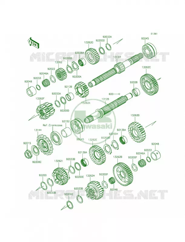 Transmission Kawasaki MOTOS 1000 2014 Z1000 ABS  ZR1000GEFA