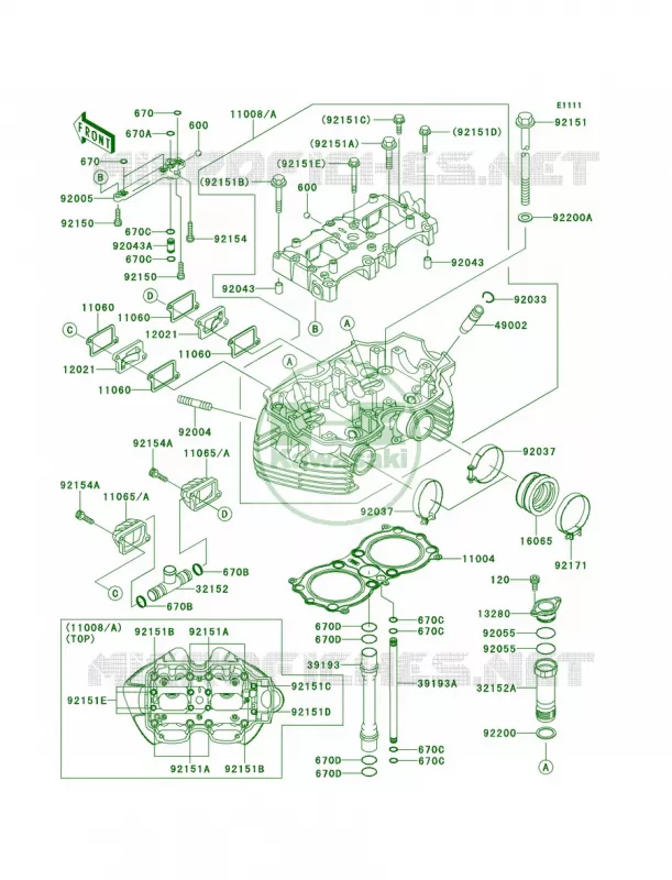 Cylinder Head Kawasaki MOTOS 800 2014 W800  EJ800AEF