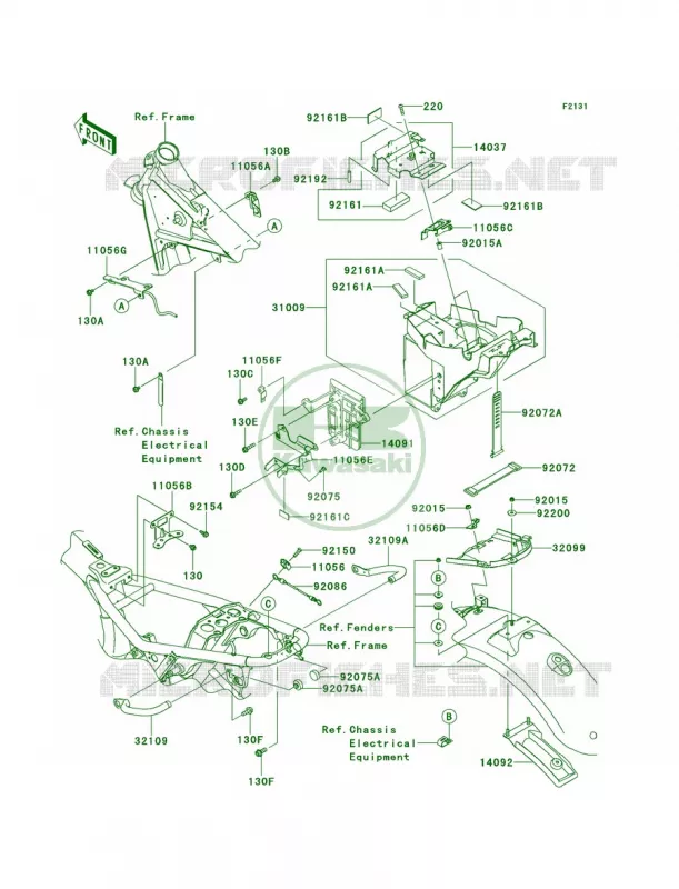 Frame Fittings Kawasaki MOTOS 800 2014 W800  EJ800AEF
