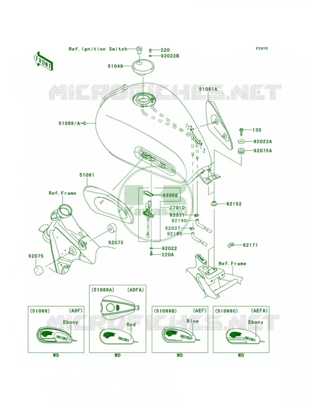 Fuel Tank Kawasaki MOTOS 800 2014 W800  EJ800AEF