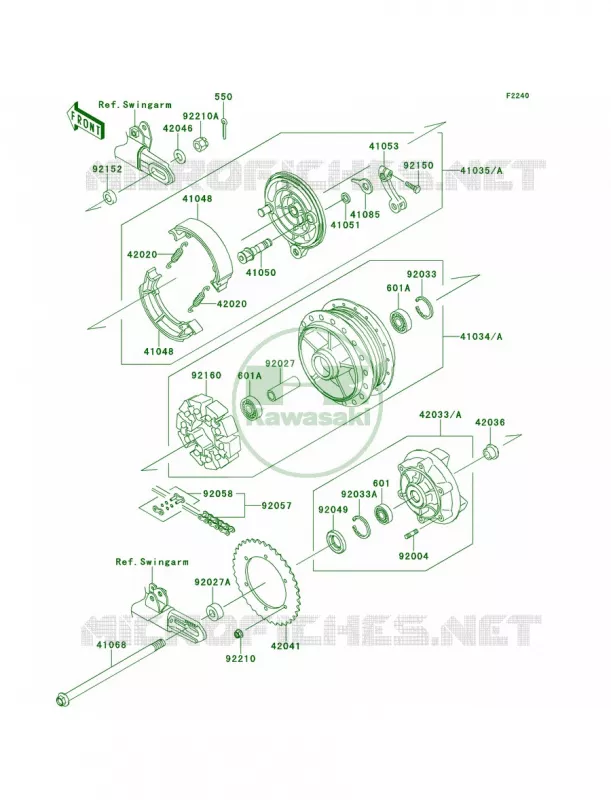 Rear Hub Kawasaki MOTOS 800 2014 W800  EJ800AEF