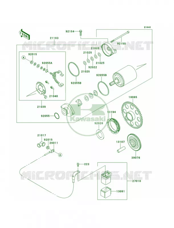 Starter Motor Kawasaki MOTOS 800 2014 W800  EJ800AEF