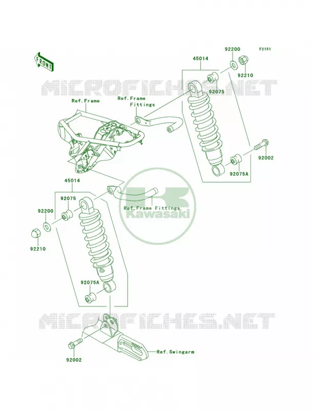 SuspensionShock Absorber Kawasaki MOTOS 800 2014 W800  EJ800AEF