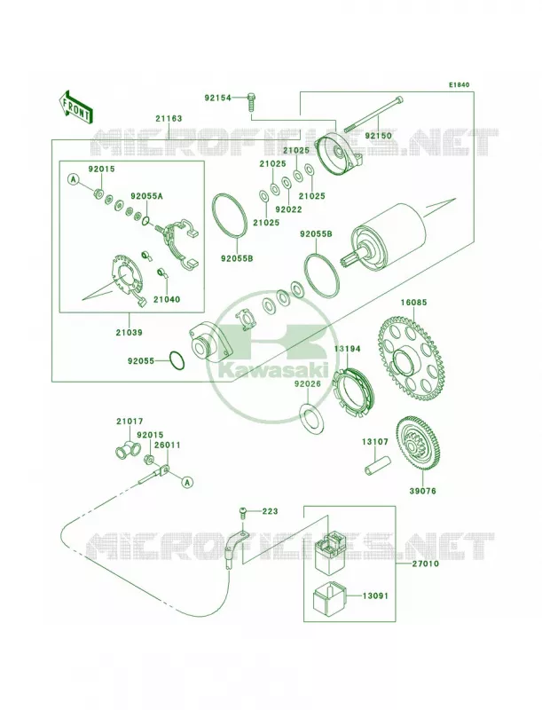 Starter Motor Kawasaki MOTOS 800 2014 W800  EJ800AEFA