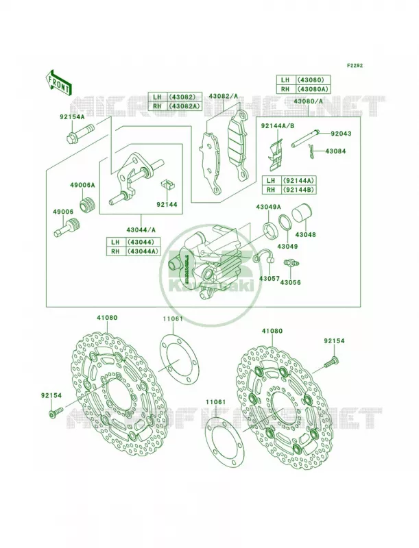 Front Brake Kawasaki MOTOS 650 2014 ER-6n  ER650EEF