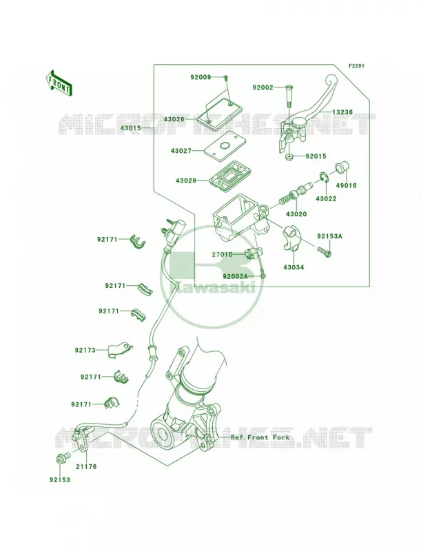 Front Master Cylinder Kawasaki MOTOS 100 2014 Versys 1000  KLZ1000AEF