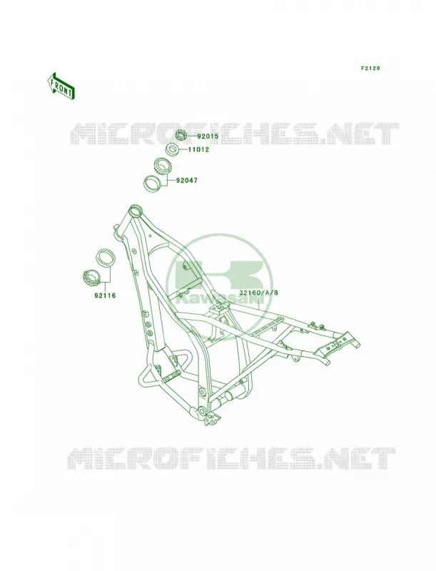 Frame Kawasaki MOTOS 300 2000 KLX300R  KLX300-A5
