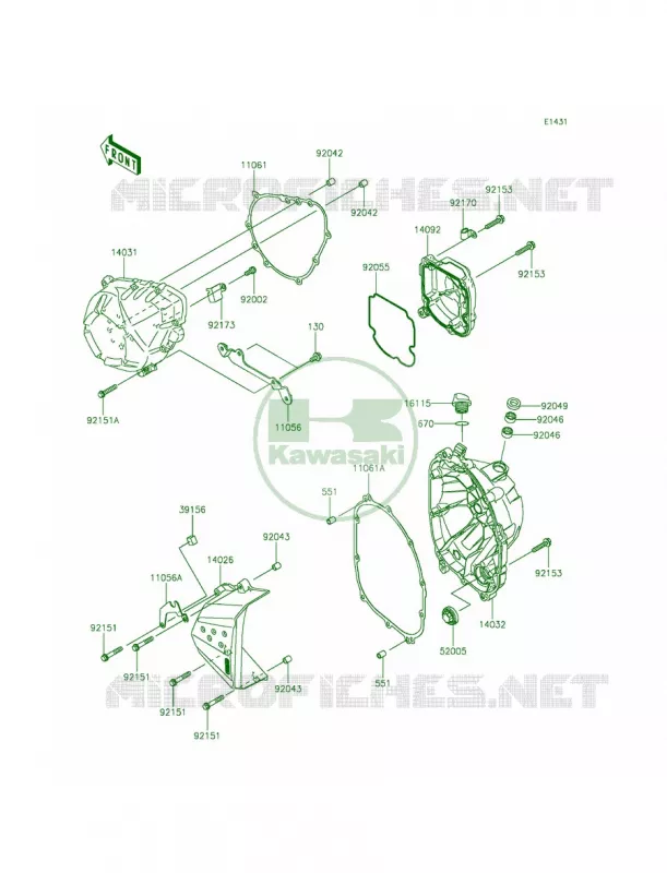 Engine Covers Kawasaki MOTOS 800 2014 ZR800  ZR800AEF