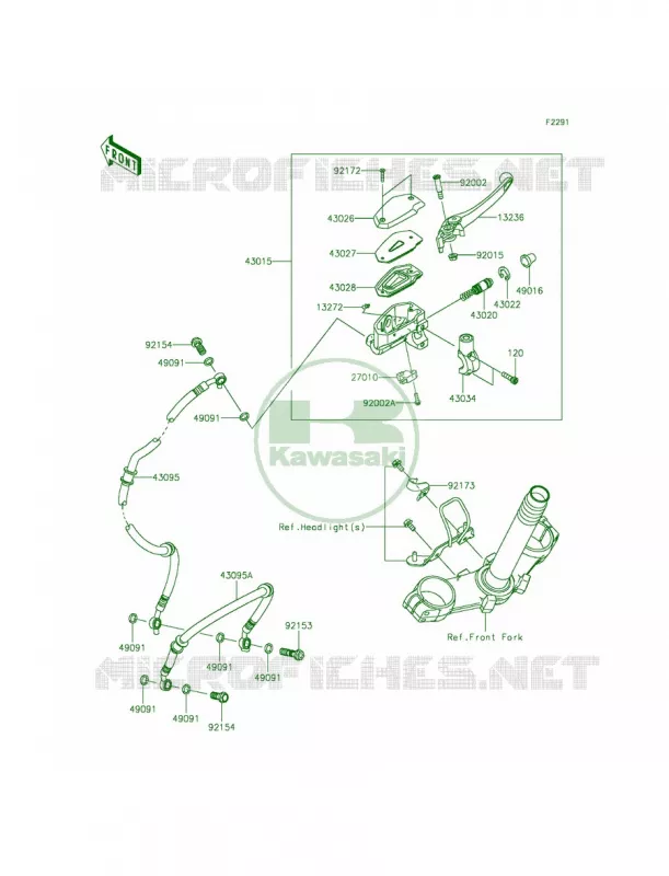 Front Master Cylinder Kawasaki MOTOS 800 2014 ZR800  ZR800AEF