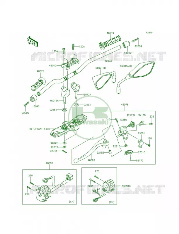 Handlebar Kawasaki MOTOS 800 2014 ZR800  ZR800AEF