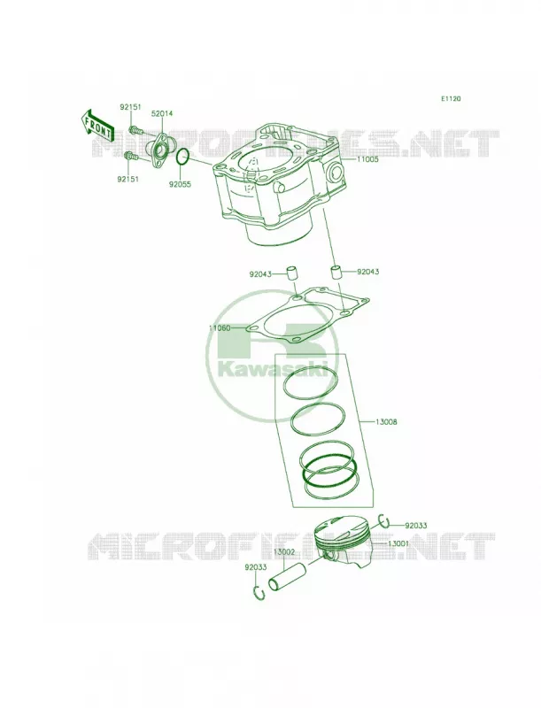 CylinderPistons Kawasaki MOTOS 250 2014 Z250SL  BR250FEF