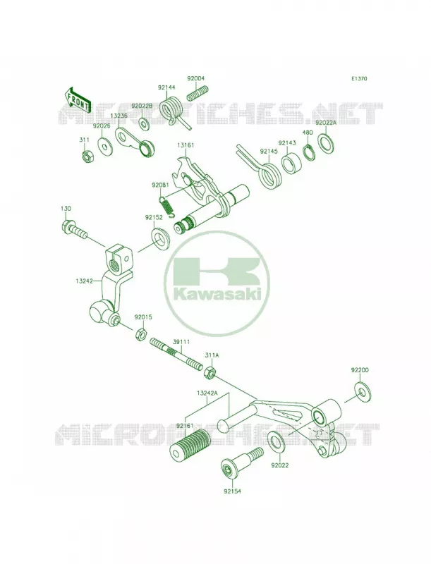Gear Change Mechanism Kawasaki MOTOS 250 2014 Z250SL  BR250FEF