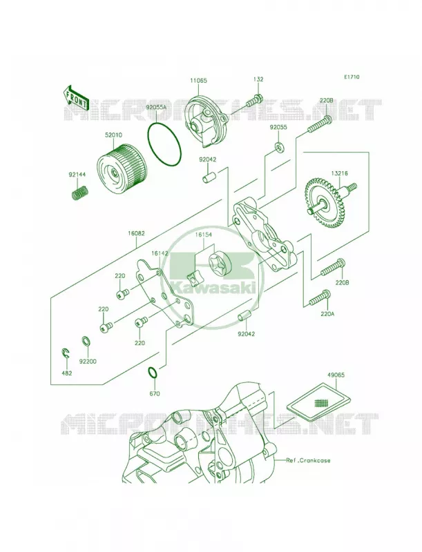 Oil Pump Kawasaki MOTOS 250 2014 Z250SL  BR250FEF