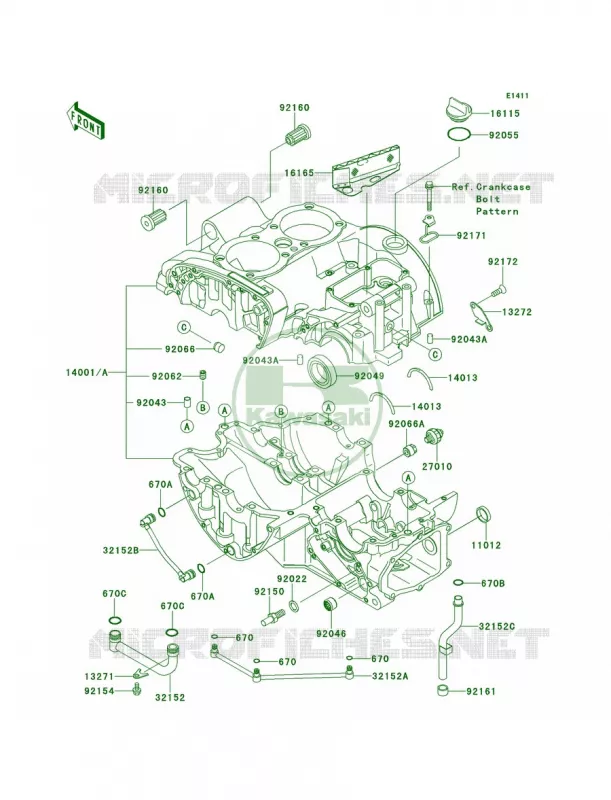 Crankcase Kawasaki MOTOS 800 2013 W800   EJ800ADFA