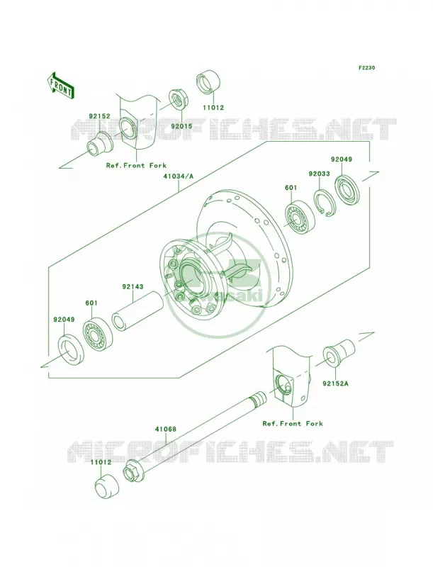 Front Hub Kawasaki MOTOS 800 2013 W800   EJ800ADFA