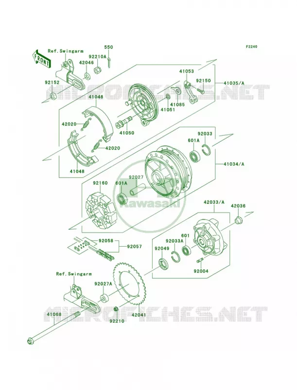Rear Hub Kawasaki MOTOS 800 2013 W800   EJ800ADFA