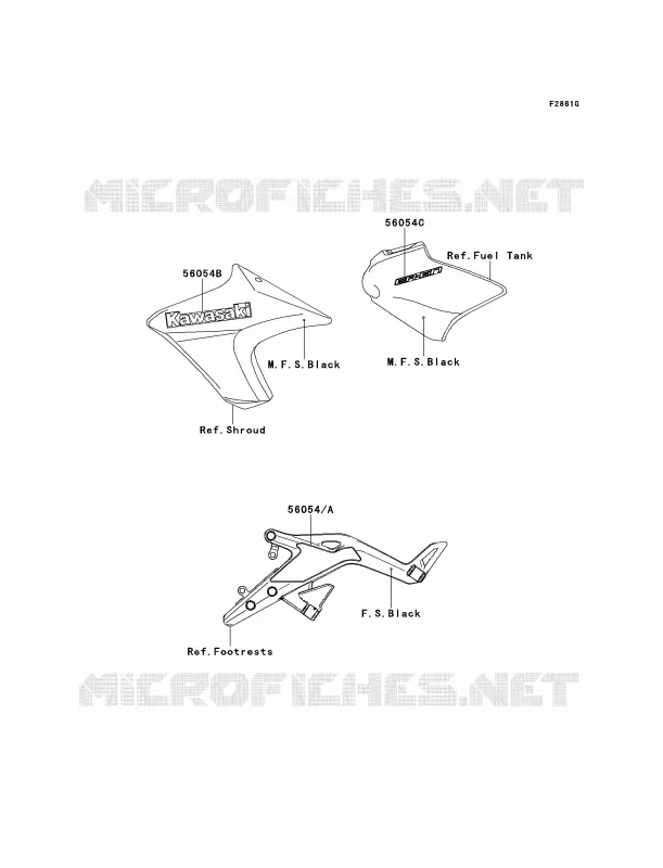 DecalsP.F.S.WhiteEEF Kawasaki MOTOS 650 2013 ER-6n  ER650EDS