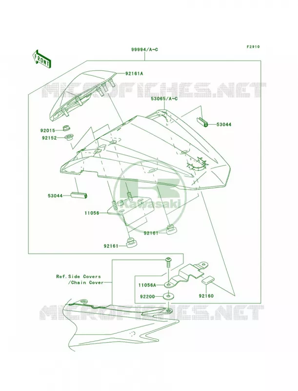 AccessorySingle Seat Cover Kawasaki MOTOS 300 2013 Ninja 300   EX300BDF