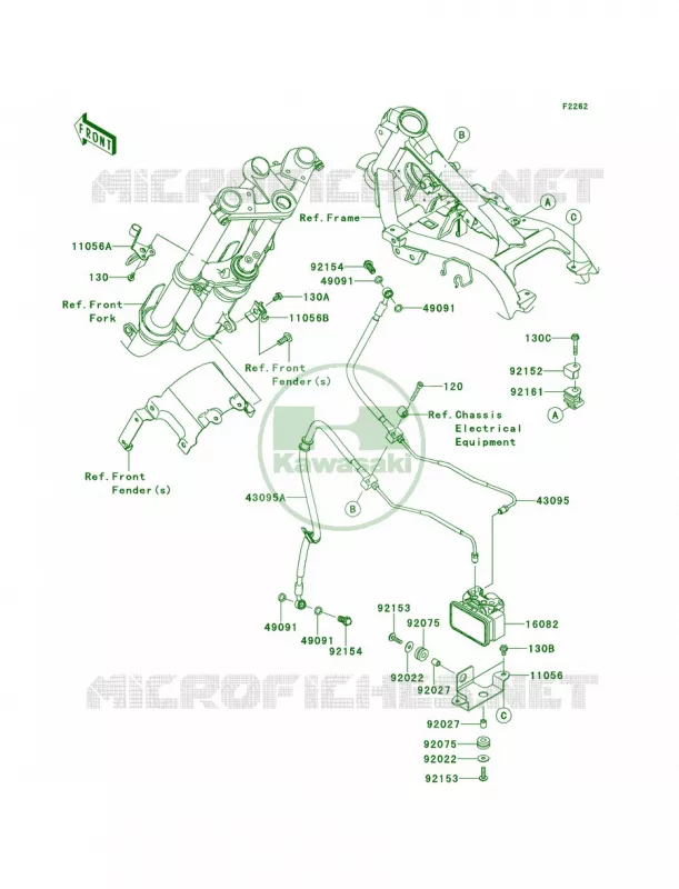 Brake Piping Kawasaki MOTOS 300 2013 Ninja 300   EX300BDF