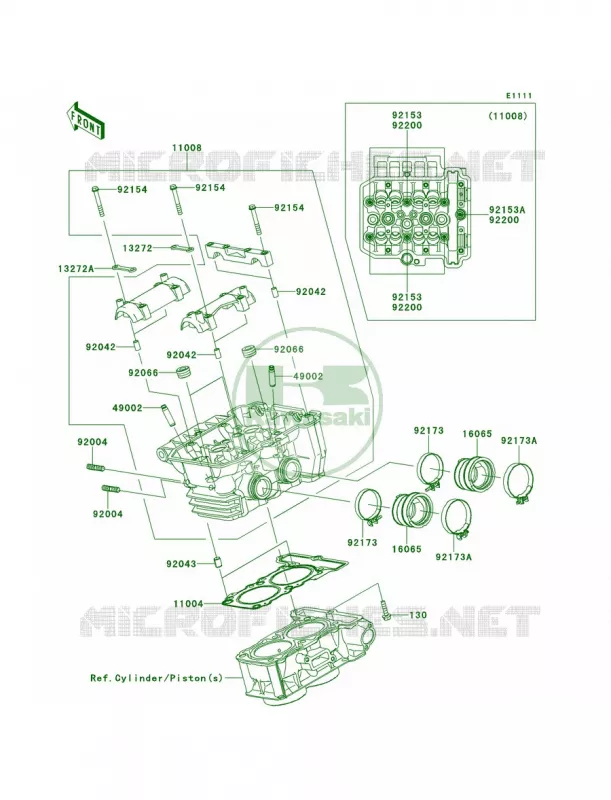 Cylinder Head Kawasaki MOTOS 300 2013 Ninja 300   EX300BDF