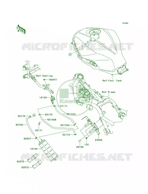 Fuel Evaporative SystemBDFA-BEFA Kawasaki MOTOS 300 2013 Ninja 300   EX300BDF