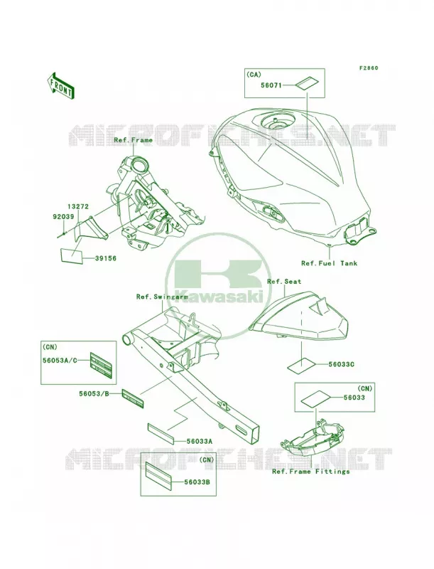 Labels Kawasaki MOTOS 300 2013 Ninja 300   EX300BDF