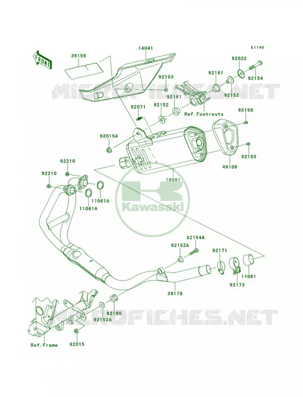 Mufflers Kawasaki MOTOS 300 2013 Ninja 300   EX300BDF