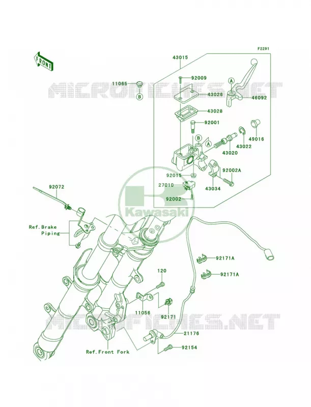 Front Master Cylinder Kawasaki MOTOS 300 2013 Ninja 300   EX300BDFA