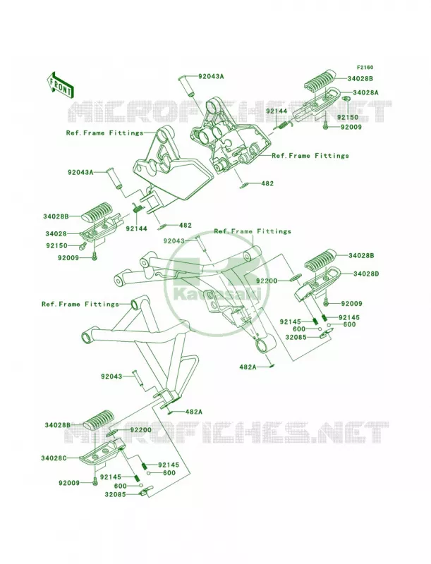 Footrests Kawasaki MOTOS 100 2013 Versys 1000   KLZ1000ADF