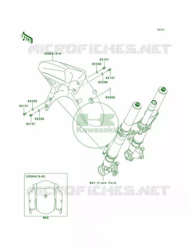 Front Fenders Kawasaki MOTOS 100 2013 Versys 1000   KLZ1000ADF