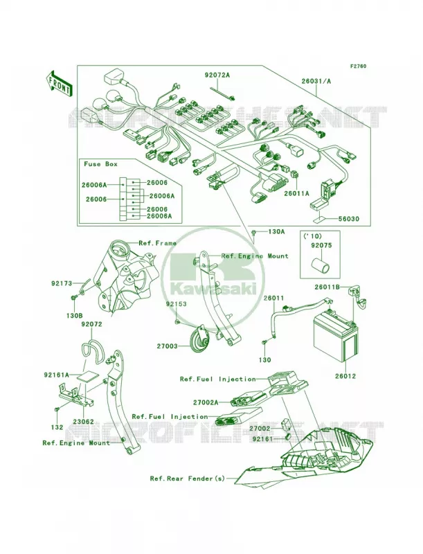 Chassis Electrical Equipment Kawasaki MOTOS 1000 2013 Z1000   ZR1000DDF