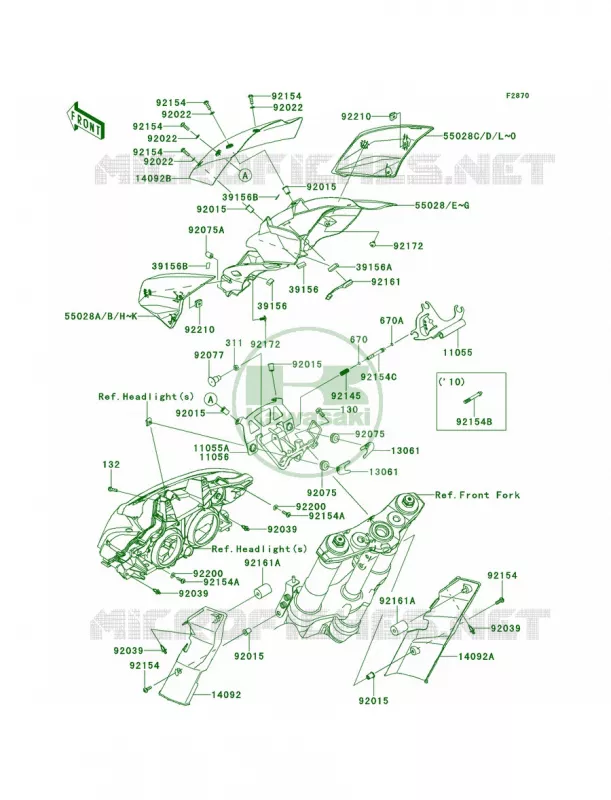 CowlingUpper Kawasaki MOTOS 1000 2013 Z1000   ZR1000DDF