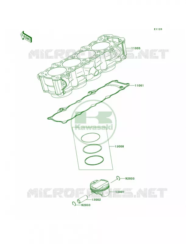 CylinderPistons Kawasaki MOTOS 1000 2013 Z1000   ZR1000DDF