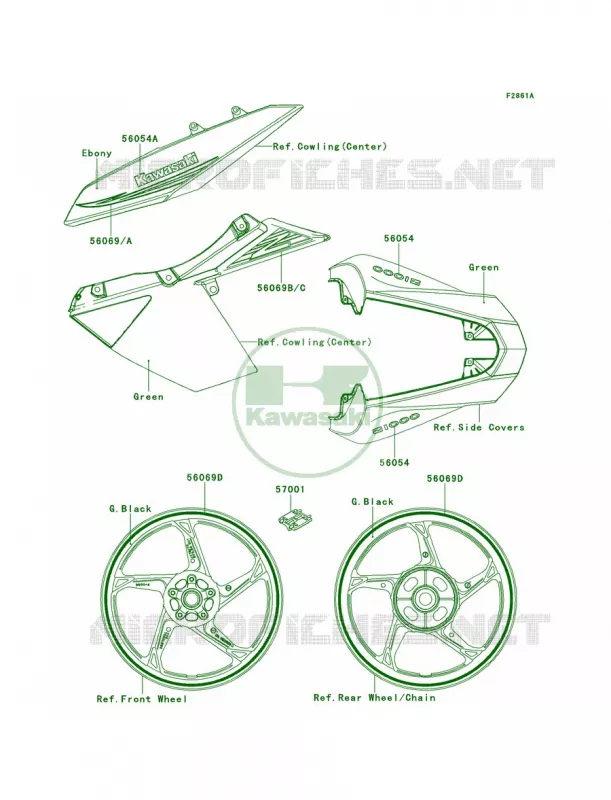 DecalsGreenDBF Kawasaki MOTOS 1000 2013 Z1000   ZR1000DDF