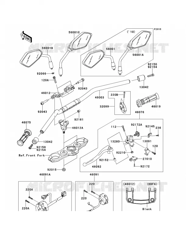 Handlebar Kawasaki MOTOS 1000 2013 Z1000   ZR1000DDF
