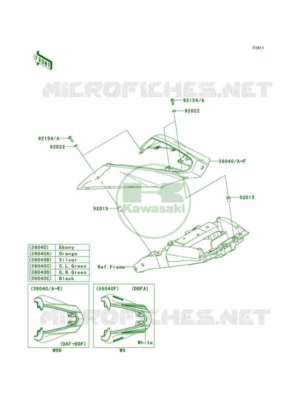 Side Covers Kawasaki MOTOS 1000 2013 Z1000   ZR1000DDF