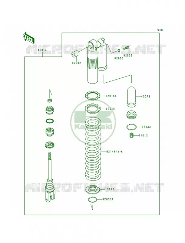 Shock Absorbers Kawasaki MOTOS 200 1999 KDX200  KDX200-H5