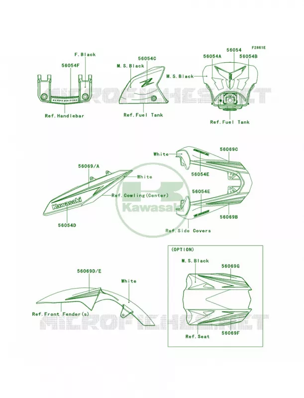DecalsBlackDDFA Kawasaki MOTOS 1000 2013 Z1000   ZR1000DDFA