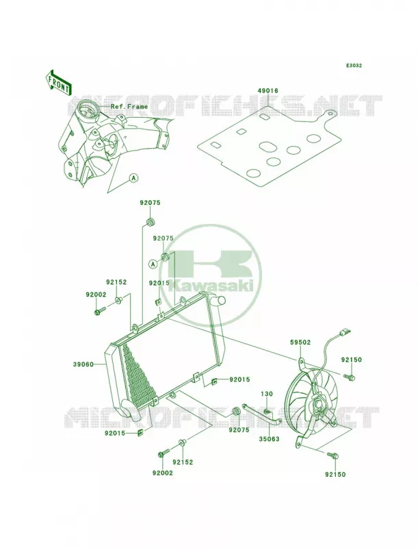 Radiator Kawasaki MOTOS 1000 2013 Z1000   ZR1000DDFA
