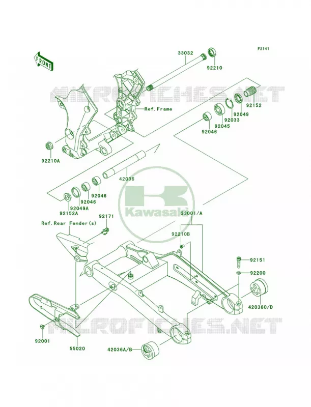 Swingarm Kawasaki MOTOS 1000 2013 Z1000   ZR1000DDFA